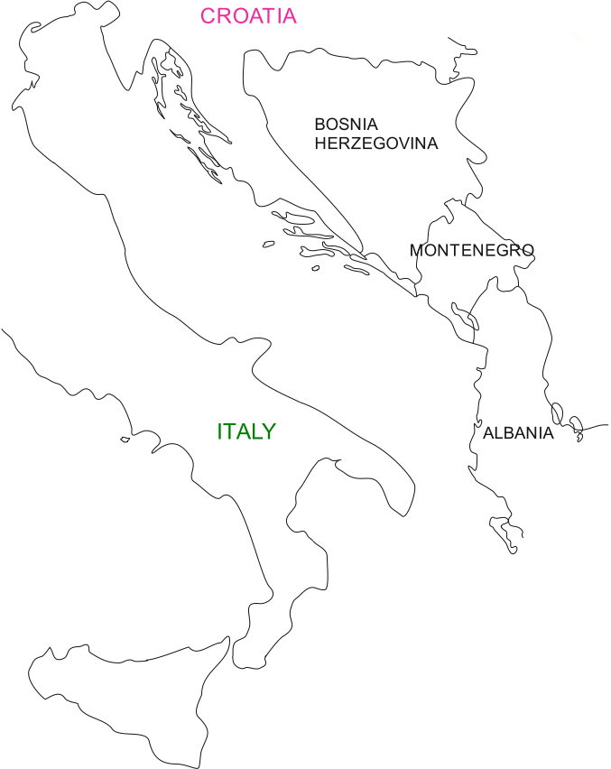 ALBANIA ITALY CROATIA BOSNIA HERZEGOVINA MONTENEGRO